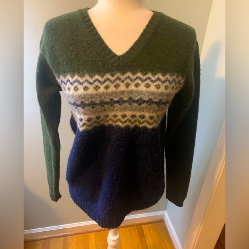 Montana Blues Wool Vintage argyle sweater, size S